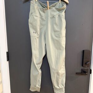 Women’s Under Armour Sage Green High-Waisted Jogger Leggings with Pockets, XL